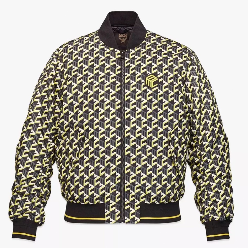 🎁 MCM Men’s Cubic Monogram Print Bomber Jacket - Picture 1 of 10
